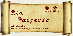 Mia Maljević vizit kartica